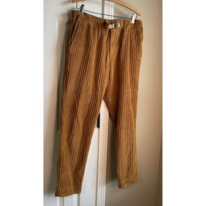 $266 White Sand belted corduroy trousers Brown Made In Italy Size 48x30"